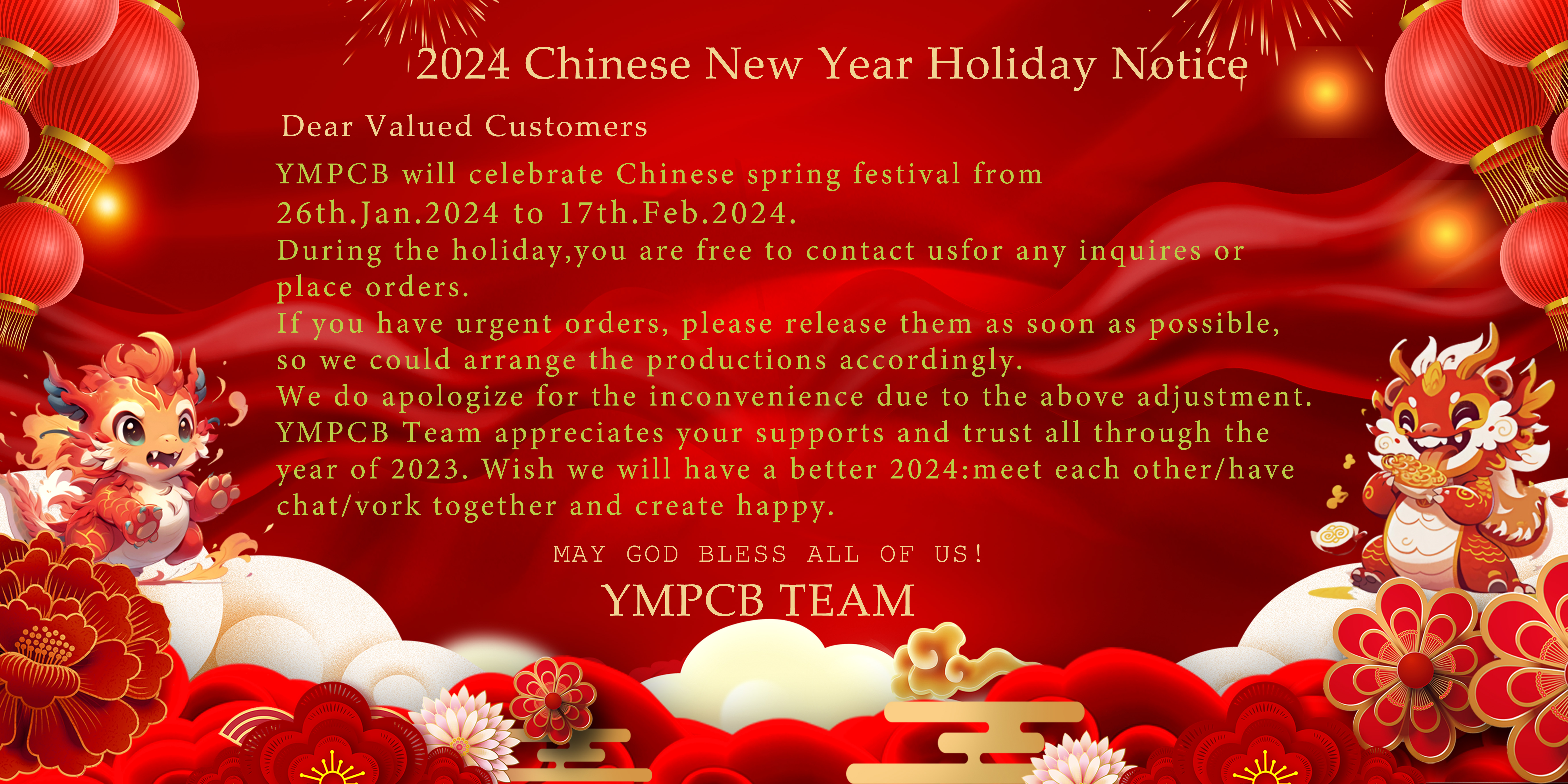 Holiday Notice-2024 Chinese New Year